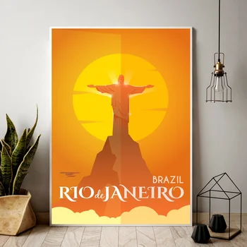 

Rio De Janeiro map Landscape Canvas Poster Home Wall Decor (No Frame)