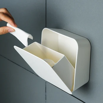

Multifunctional Creative Cotton Swabs Receiving Box Wall-Hanging Cotton Box Flipping Dust-Proof Small Bathroom Supplies Plastics