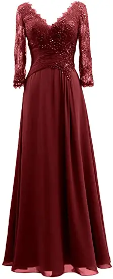 ANGELSBRIDEP-Long-Sleeves-Evening-Dresses-Vestidos-de-festa-Sexy-V-Neck-Beading-Floor-length-Formal-Wedding.jpg_640x640 (1)