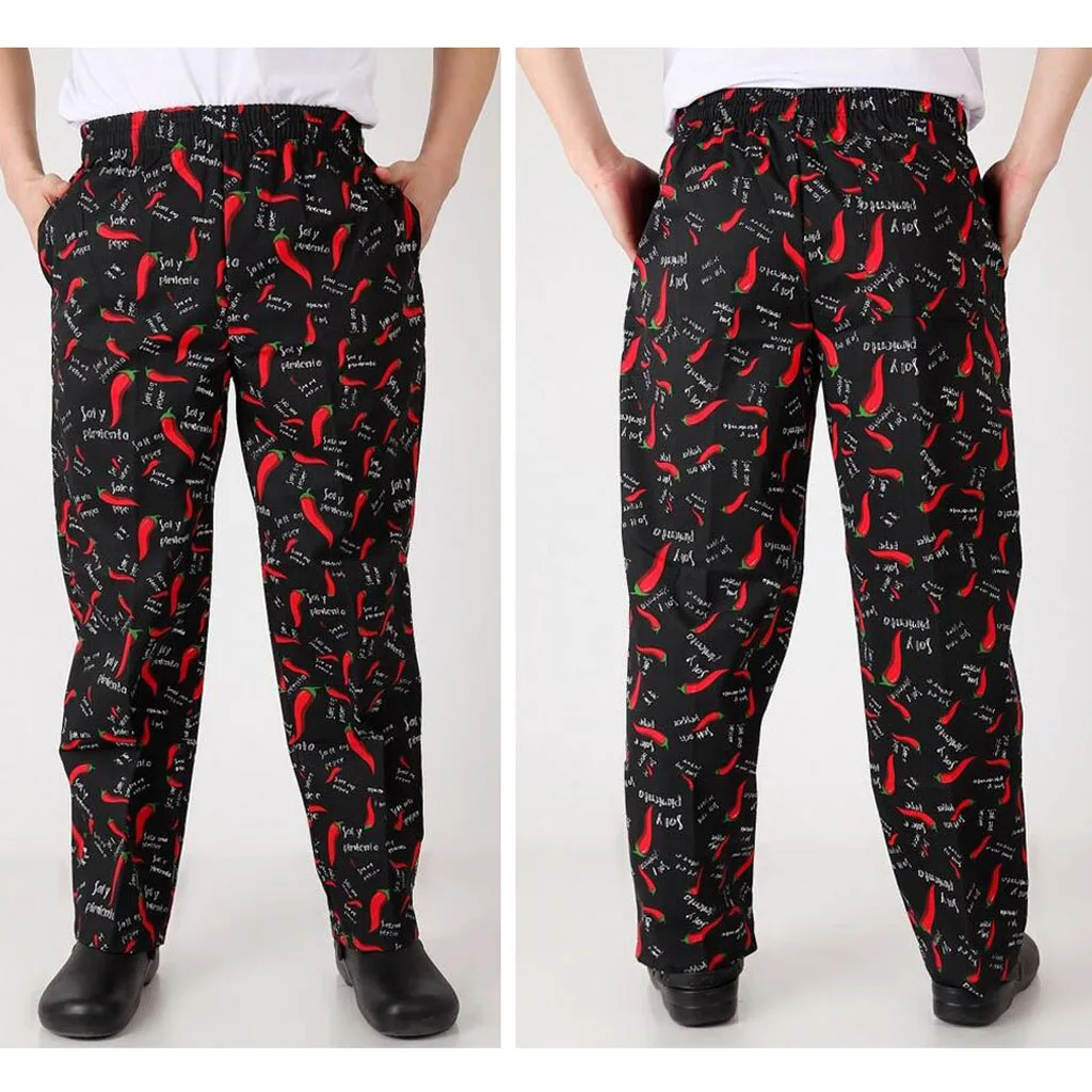Uomini Chef Pantaloni Di Alta Qualità Di Chef Uniformi Pantaloni Elastici Costume Di Usura Del Lavoro