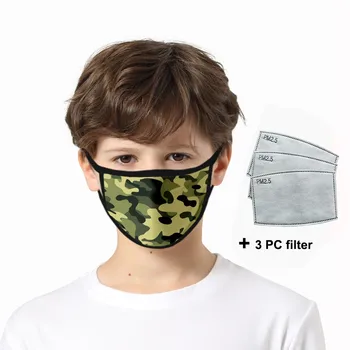 

Child Kids 3D Camouflage Print Safet Protect Mask 1PC+3PC Filter Mask Protection Breathable Mask Respirator mascarillas