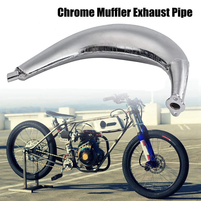 80Cc 66Cc 49Cc хромированный глушитель для велосипеда, выхлопная труба для газового двигателя