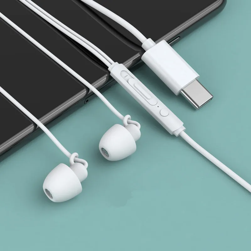 Type C In-Ear Earbud Wired Noise Reduction Stereo Cord Earphone Headset 3.5mm for iPhone Samsung Xiaomi Huawei MP3 MP4 | Электроника