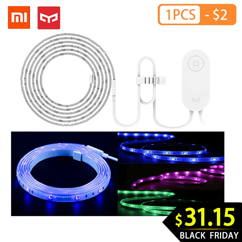 Cena Yeelight RGB LED 2M inteligentna żarówka taśma inteligentny dom dla Mi aplikacja domowa WiFi działa z Alexa Google Home Assistant 16 milionów kolorowych