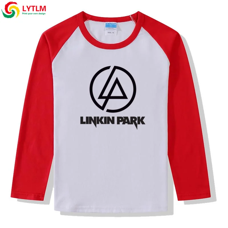 Футболка LYTLM Детские футболки с длинными рукавами для маленьких мальчиков и девочек одежда Linkin Park футболка для маленьких мальчиков - Цвет: CXCJ LYCRA Red
