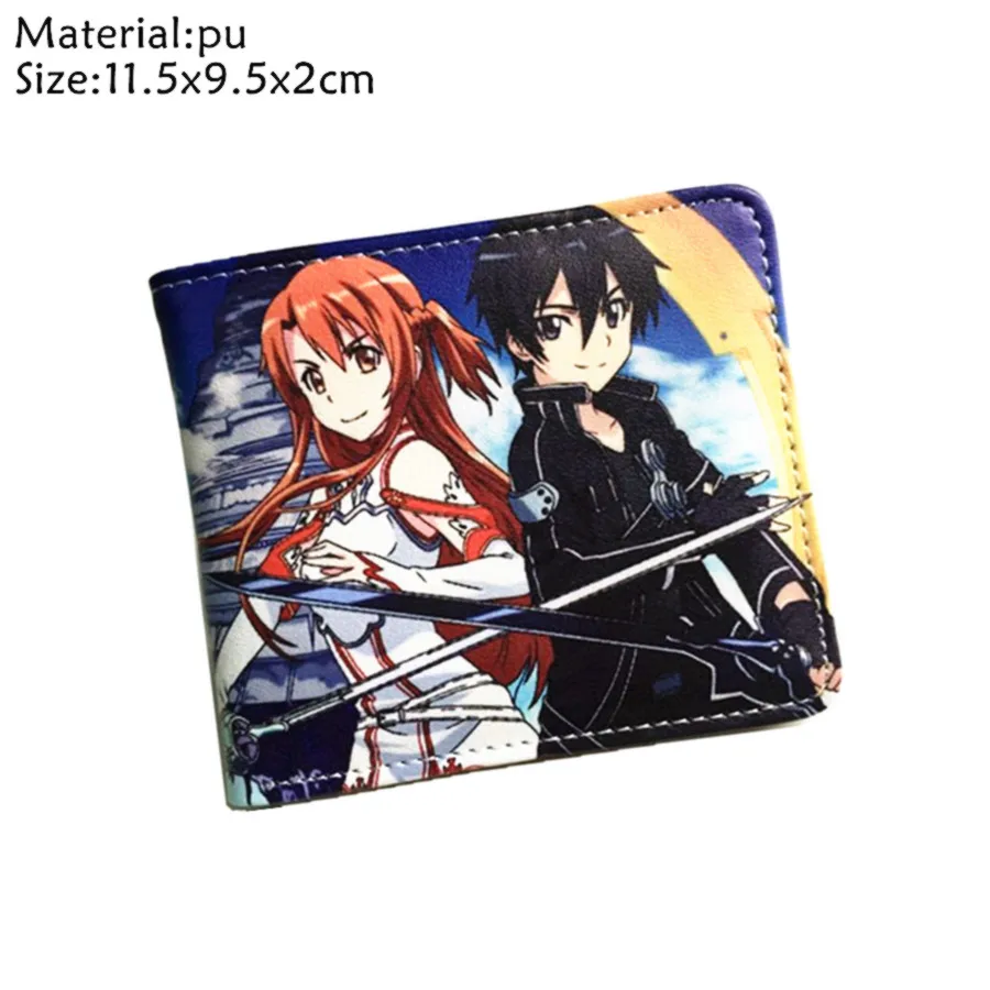Sword Art Online SAO Kazuto кошелек аниме PU короткий двойной фото держатель для карт кошелек для мужчин и женщин на молнии карман для монет кожаный подарок - Цвет: 03