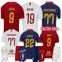 Новинка, AS Roma, футбольные майки для взрослых, набор для детей 19, 20, 3rd TOTTI 22, ZANIOLO, 9 DZEKO EL SHAARAWY PASTORE,, Детский комплект, футбольная рубашка