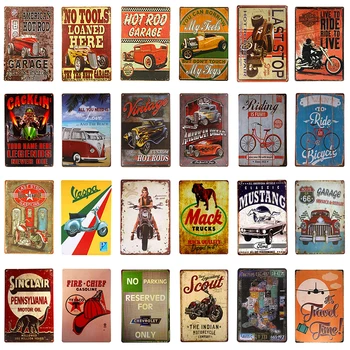 

Motorcycle Bike Sign Vintage Tin Sign Bar Garage Restaurant Iron Painting Wall Art Pictures Home Cafe Decor Metal Plaques Plates