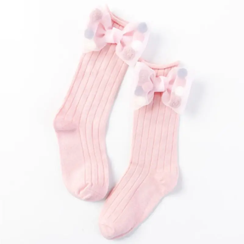 Новые носки принцессы без пятки для маленьких детей милые носки из органзы с бантом для девочек детские носки без пятки средней длины