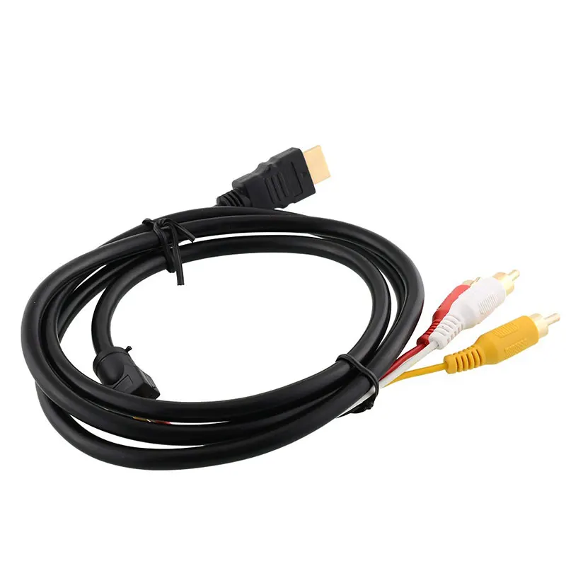 1,5 м черный HDMI-Male до 3 RCA аудио AV кабель адаптер разъем шнур для HDTV AS99