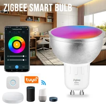 

Zigbee Smart Home LED Bulb Spot Light Lamp 6W GU10 RGBCW for Tuya Smart Life Works with Alexa Google Assistant