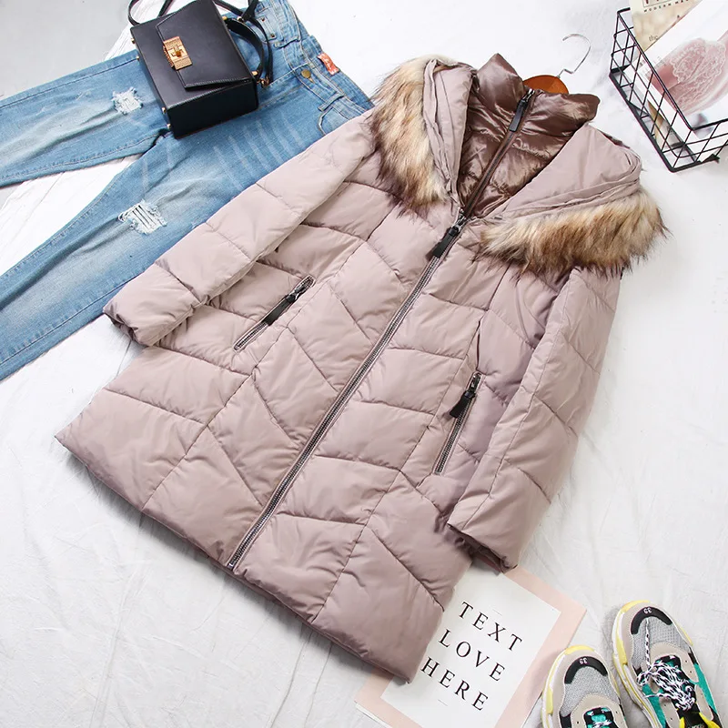 

Xo37 Mid-length Large Size Slim Fit Hooded Cotton Coat