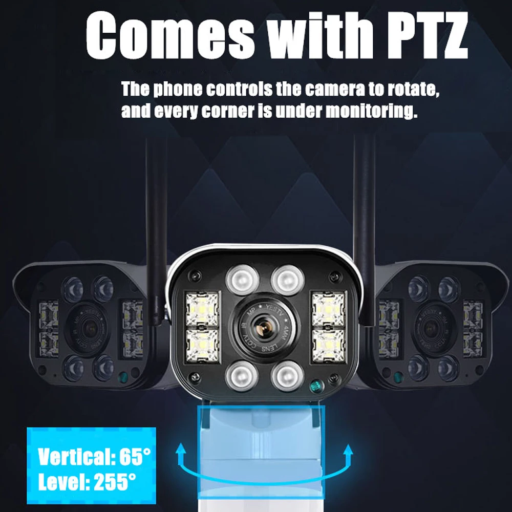 Full Color Night Vision Outdoor Weatherproof Home Surveillance Security IP Camera WiFi Camera Pan Tilt 1080P HD Bullet Camera