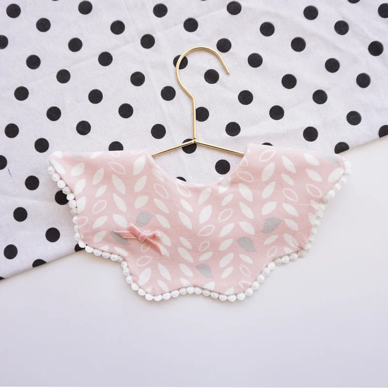 Korean Style Cute Cotton Soft Baby Bib Saliva Towel Fake Collar Scrub Flower Wavy Saliva Bow Burp Cloth Bibs Baby Accessories (3)
