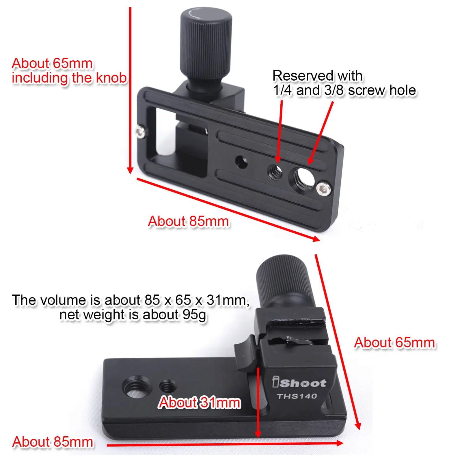 Lens Collar Replacement Foot ARCA 85mm Base for Sony FE 70-200mm f/2.8 GM OSS and Sony FE 100-400mm f/4.5-5.6 GM OSS Lens
