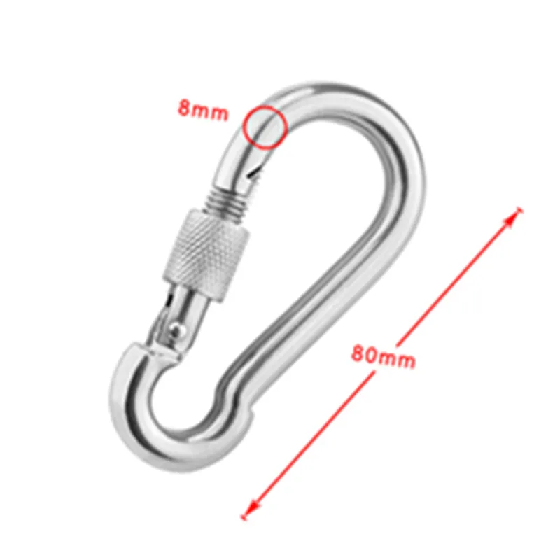 10 x Mousqueton 8 x 80 mm Acier Snap Ressort Clip Crochet Karabiner Carabina