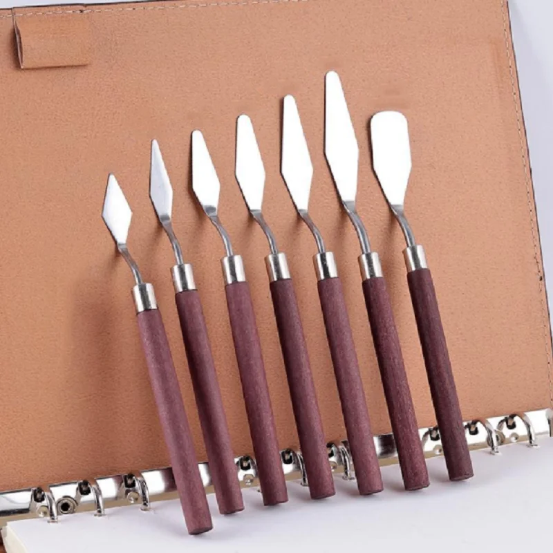 7Pcs Painting Knife Spatula Kit Palette Gouache Supply for Oil Painting Knife Fine Arts Tool Set Flexible Blades Art