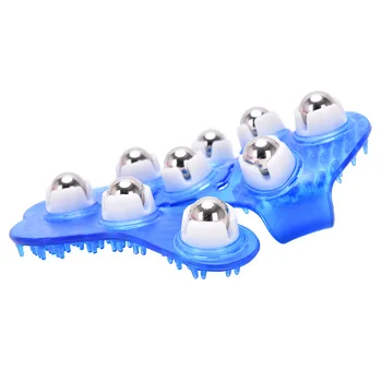 

360 Degree Rotatable 9 Metal Massage Balls Gloves Anti Cellulite Body Anti Stress Pain Relief Relaxation Massager Cell Roller