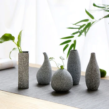 

Retro Ceramic Vase Handmade Flowers Art Creative Flowerpot Tea Table Crafts Bottles Living Room Home Decoration Accessories