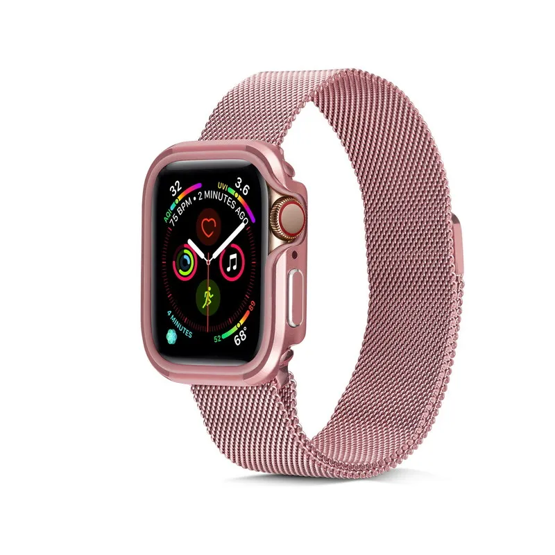 Корпус часов для наручных часов iWatch, 40/44 мм ТПУ Рамка для экрана из алюминиевого сплава протектор Защитный чехол крышка универсальный амортизирующий бампер для Apple Watch, версии 5/4