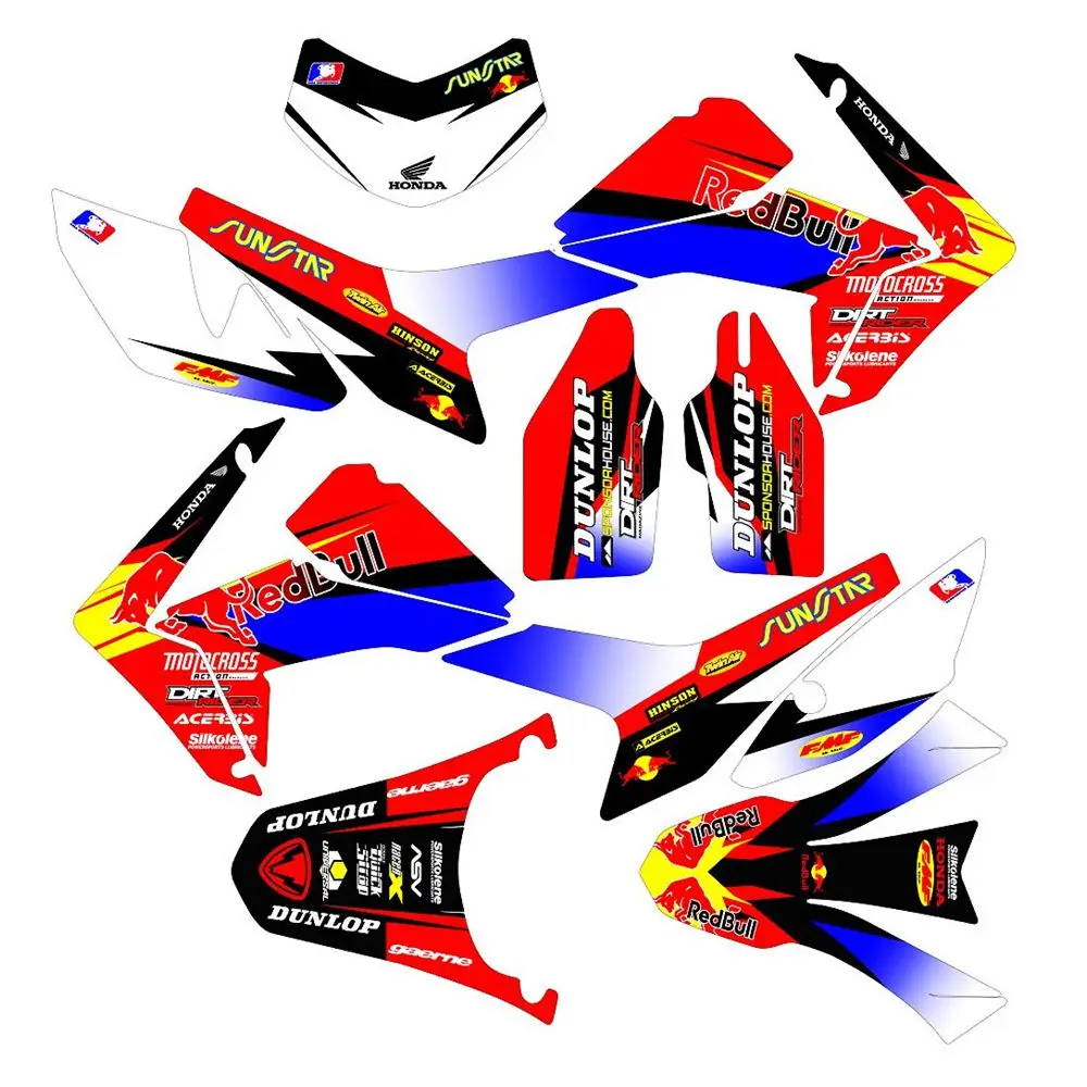 

For HONDA CRF250L 2012-2017 New Bull Full Graphics Decals Stickers Custom Number Name 3M Bright Matte Stickers Waterproof