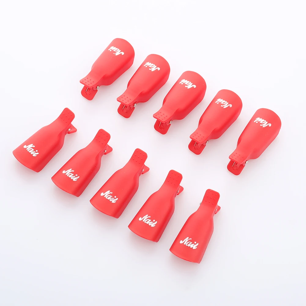 10 шт Профессиональные формы для ногтей, практичный пластиковый акриловый дизайн ногтей, замачиваемый зажим, колпачок, средство для снятия УФ гель-лака, инструмент для французского маникюра