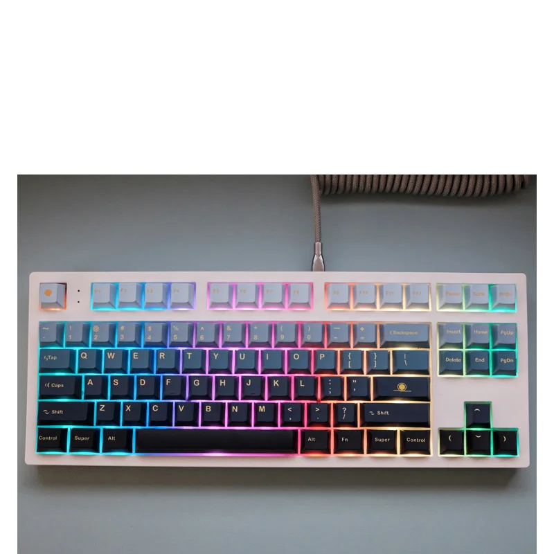 Moonrise Keycaps Gradiente Cor Pbt Cinco Lados Sublimação Keycap Perfil Cereja para Teclado Mecânico Interruptor mx 129 Teclas - Imagem 3