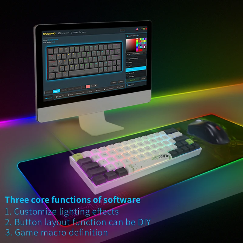 Skyloong Sk64 64 Keys Mini Portable Mechanical Keyboard Panda Wireless Bluetooth Gaming Keyboard Mx Rgb Geek Gateron Switch Axis Keyboards Aliexpress