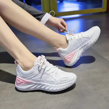 

Autumn new breathable flying woven women's shoes Korean wild sneakers Outdoor Light comfortable Jogging Running Shoes C35-35