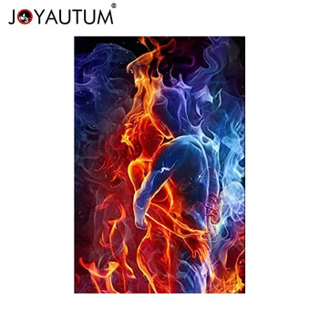 

Red Fire Hot Couple Kiss Each Other Blue Yellow Man And Woman Wall Art Painting Picture On Canvas hand painted Home Decor Gift