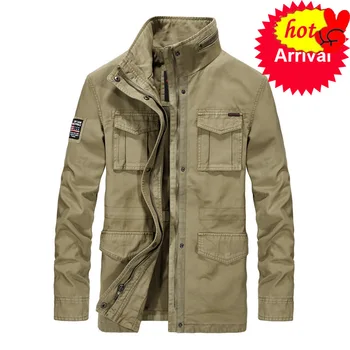 

Jacket Men Military High Quality Autumn Winter Outwear Cotton Cargo Multi-pocket Mid-Long Coats Male Campera Hombre M-4XL