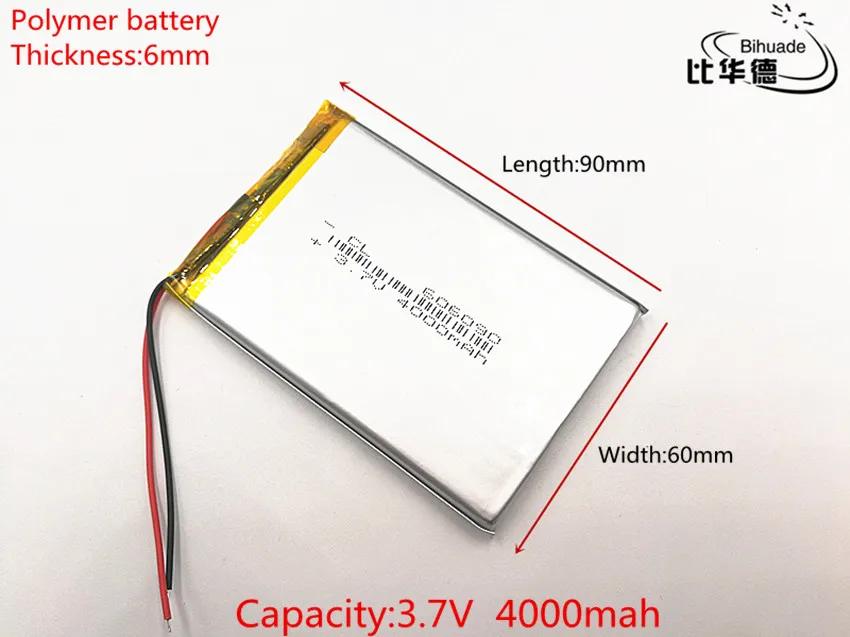 3 7 V 4000mAh 606090 литий полимерный аккумулятор для GPS DVD|Батареи MP3/MP4 плееров| |