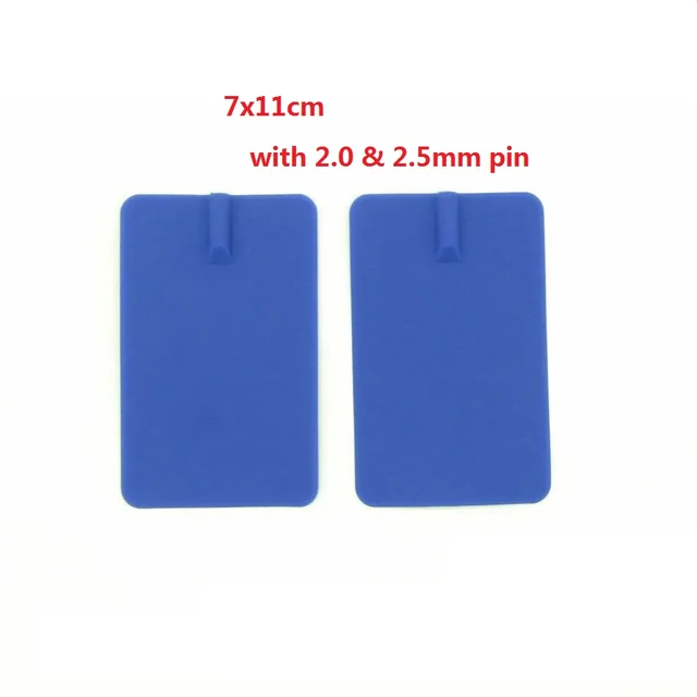 Blue reusable rectangular electrode pad non-gel carbon rubber electrodes, used for EMS and dozens of micro currents Blue reusable rectangular electrode pad non-gel carbon rubber electrodes, used for EMS and dozens of micro currents