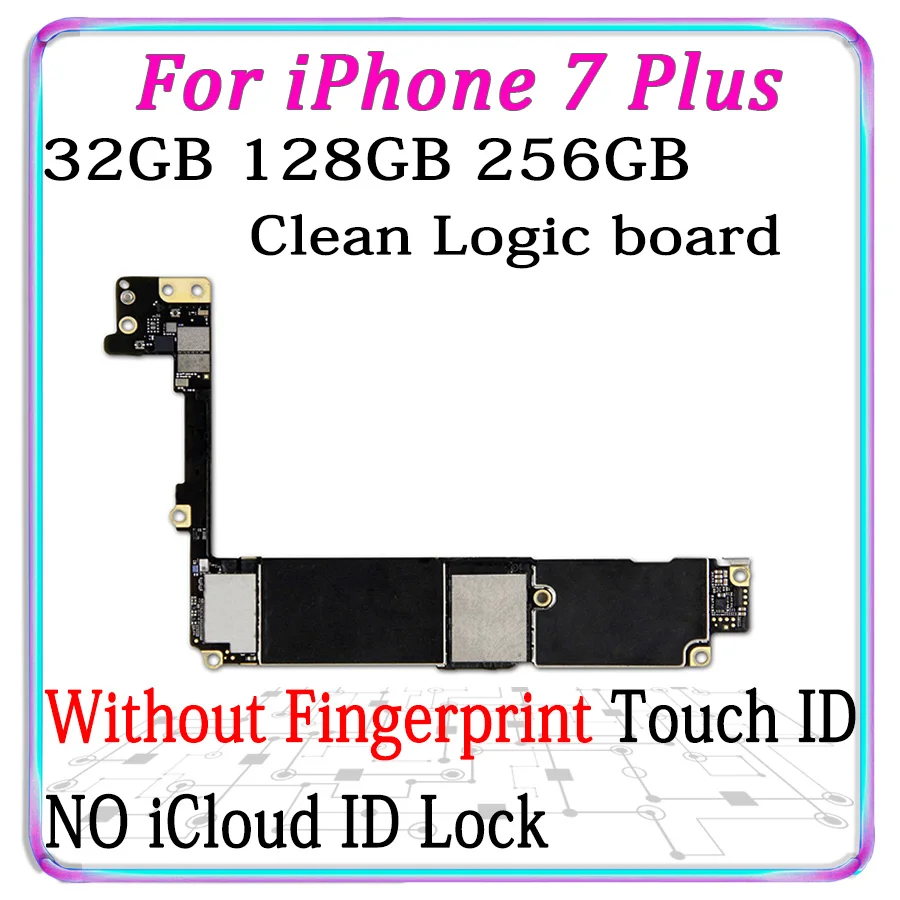 Factory unlocked For Iphone 7 Plus Logic Board With Touch ID,Original For iphone 7Plus motherboard work perfectly all function
