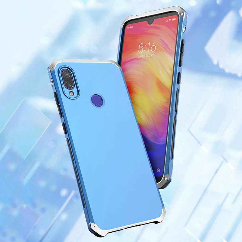 Текстурированная Противоударная металлическая рамка для Redmi Note 7 Note7 Global чехол