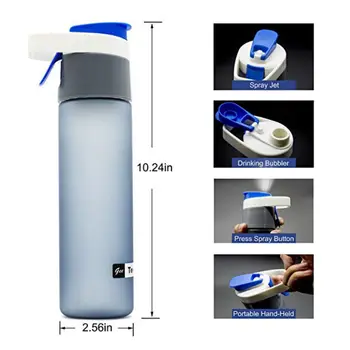 

600ml Sports Spray Water Bottle Portable anti-slip Wide Mouth Durable BPA Free Plastic Sports Bottles Outdoor Drinkware Accessor