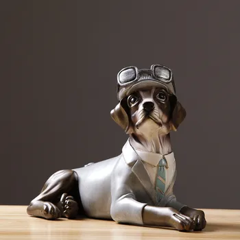 

VINTAGE RESIN CRAFTS DECORATIVE STATUE LUCKY DOG SCULPTURE HOME DECORATION ACCESSORIES BEDROOM DECORATION OBJECT ANIMAL STATUE