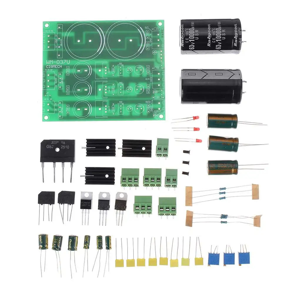 

DIY Rectifier Filter Power Board Kit LM317 LM337 Multi-channel Adjustable Regulator Filter Power Module for Amplifiers