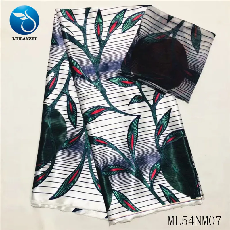 LIULANZHI африканская шелковая ткань лента шелковая ткань 4+ 2 ярдов Анкара Красная атласная ткань для платья Горячая Распродажа ML54NM07