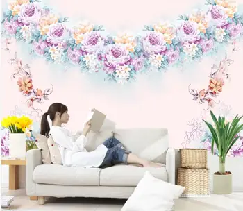 

3d silk wallpaper custom photo Modern beautiful flowers background home decor living room 3d wall mural wall paper for walls 3 d