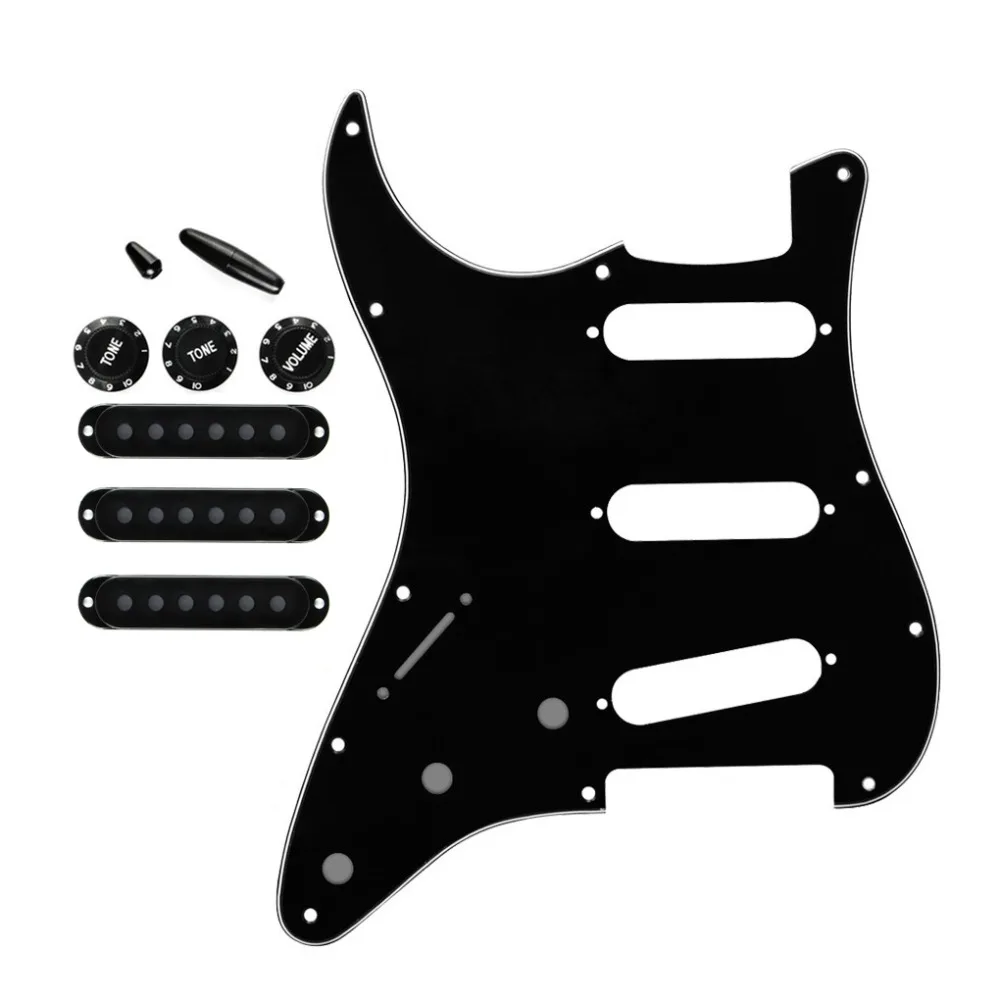 FLEOR для левшей гитары Pickguard Strat SSS 52/52/52 мм Чехлы для гитарных ручек наконечники для электрогитары аксессуары