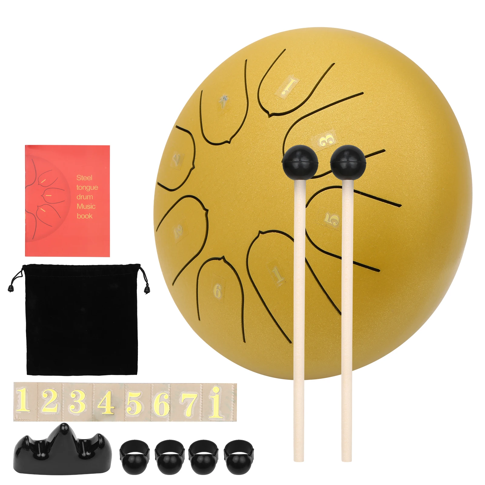 Muslady 6-inch 8 Notes C-key Mini Steel Tongue Drum Hand Pan Percussion Instrument with Drumsticks other Accessaries | Спорт и