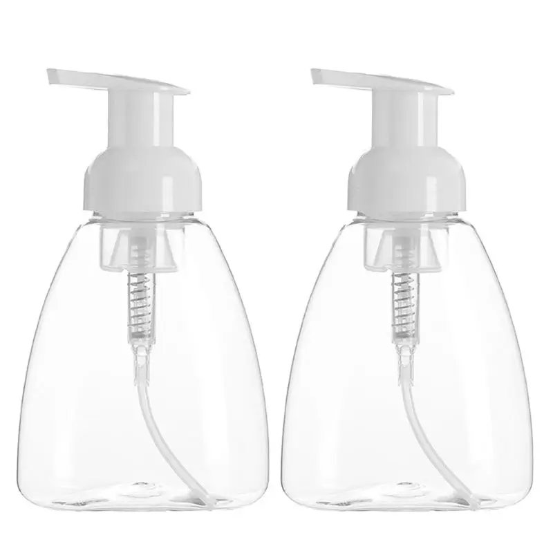 

2pcs250ml Clear Foaming Bottle Bubble Refillable Soap Sanitizer Dispenser Pump Cosmetic Shampoo Lotion Containers Bathroom Hotel