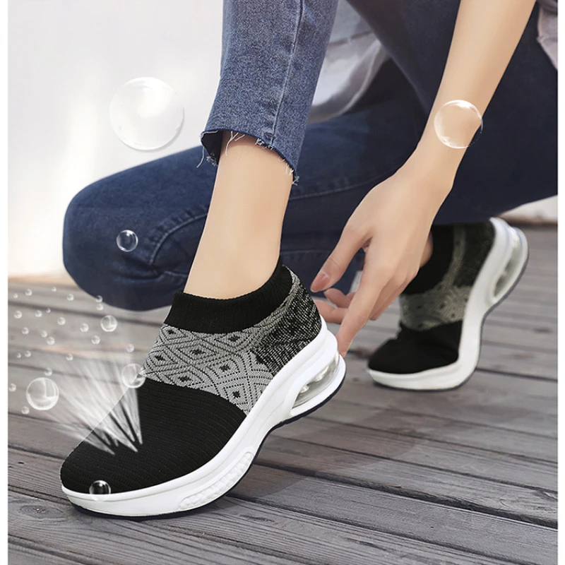 lanza versus tonto Zapatos informales a la moda para mujer, zapatillas de tela elástica para  caminar, zapatos planos para dama, Tenis femeninos de primavera, sin  cordones|Zapatos planos de mujer| - AliExpress