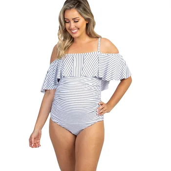 

2020 plus size swimwear Floral print one piece maternity bikini print Ruffle design maternity swimsuit