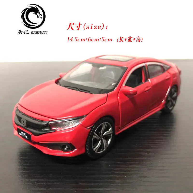 JK 1/32 масштабная модель автомобиля игрушки Япония Honda Civic звук и свет литья под давлением Металл тянет назад модель автомобиля игрушка для подарка, дети, коллекция