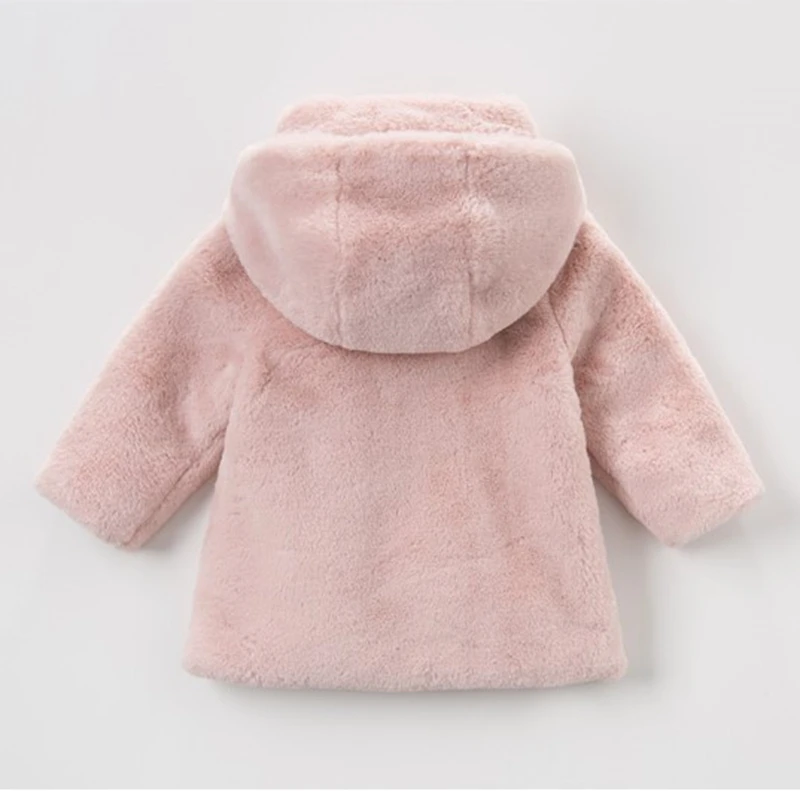 Пальто с искусственным мехом для девочек; флисовая детская верхняя одежда с капюшоном; толстая плюшевая куртка с искусственным мехом и цветочным рисунком для девочек; Детское пальто; TZ148