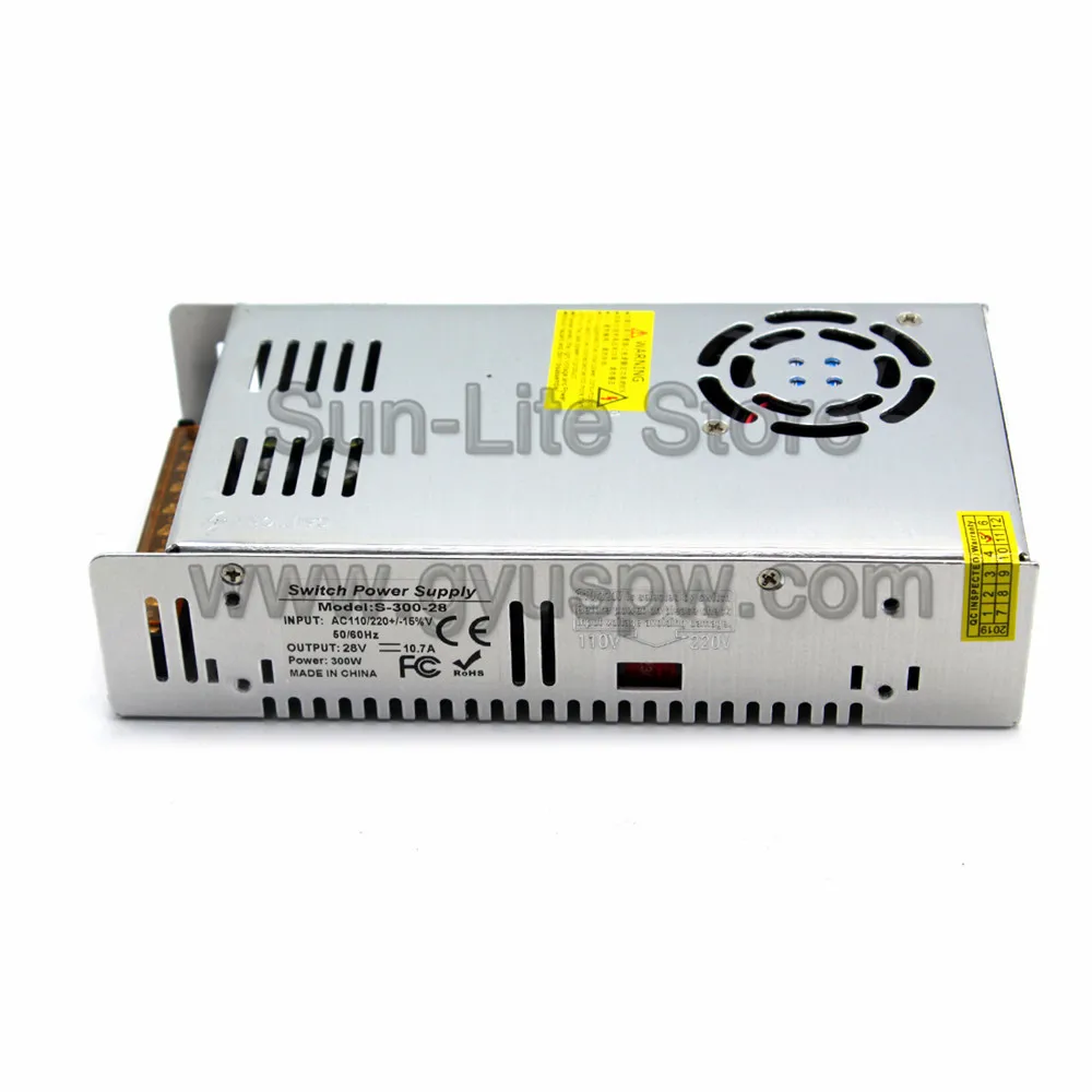 DC Питание 28V 10.7A 300 Вт Светодиодный драйвер Трансформатор 220 В 110 В переменного тока до DC28V импульсивный источник питания для светодиодный освещения монитор CCTV машинного оборудования
