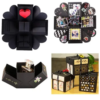 

DIY Surprise Explosion Box Handmade Scrapbook Photo Album Wedding Gift Box For Valentine's Day Anniversary Gift Boxes