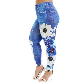 

Floral Printed Pants Leggings Women Summer Casual High Waist Leggings Female Plus Size Summer Fitness Gym Leggings Ladies D30